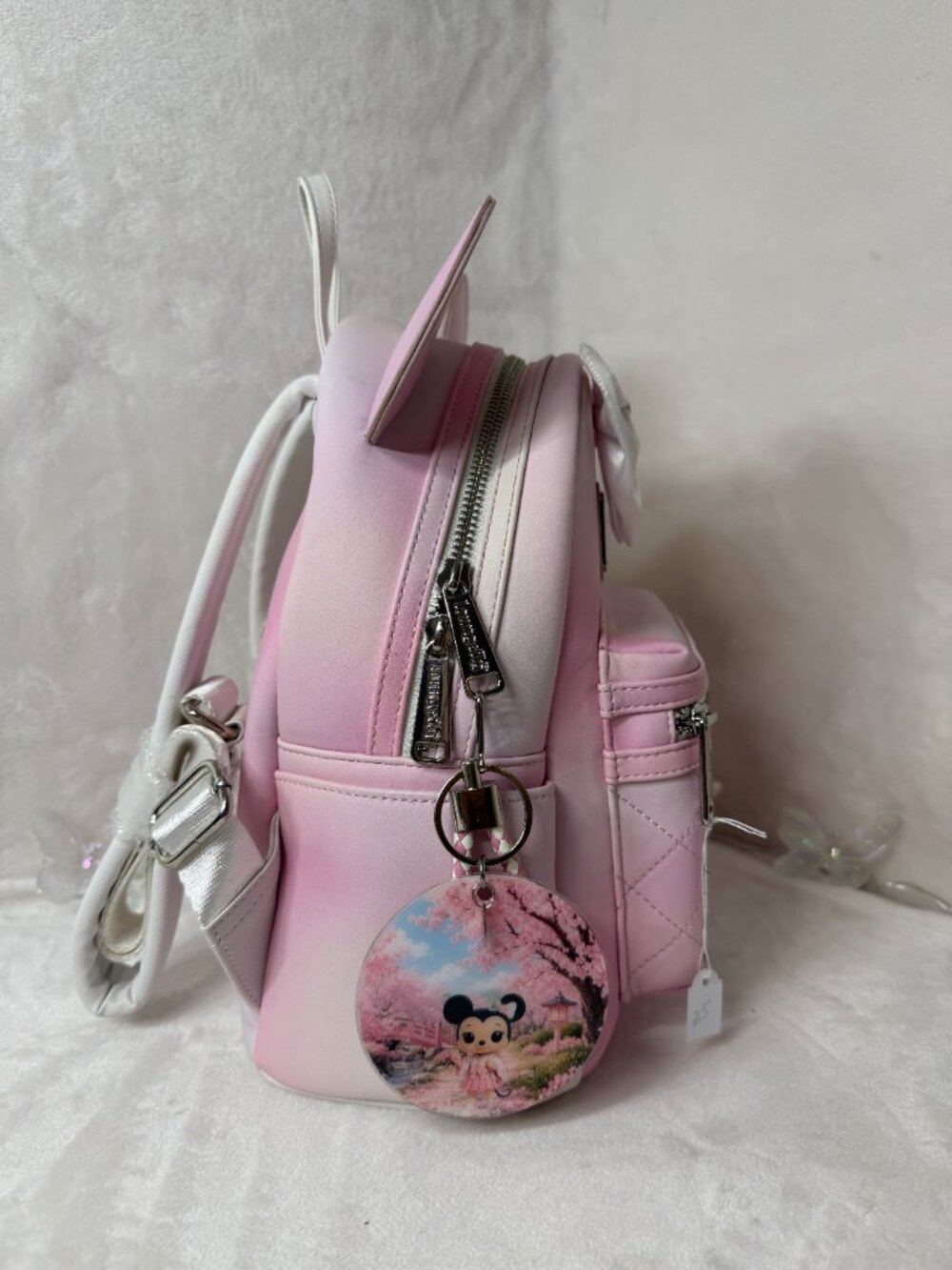Loungefly Minnie Mouse Classic Series Mini Backpack – Sakura Pink (Used) - Picture 4 of 7